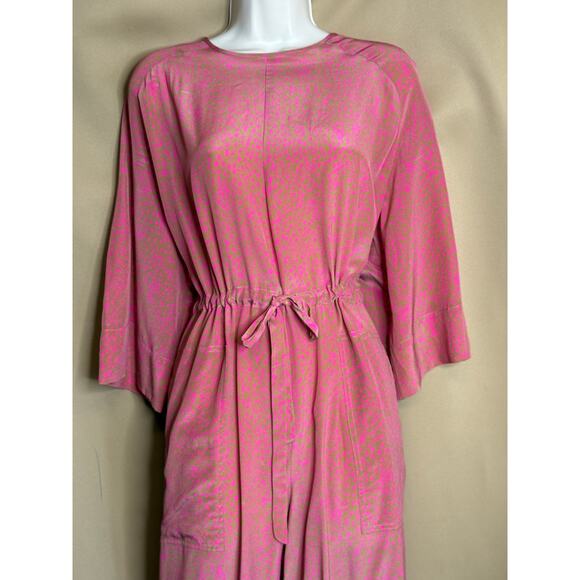 No 6 Store Tan with Hot Pink Dots Ida Jumpsuit 1 Small - Picture 9 of 15